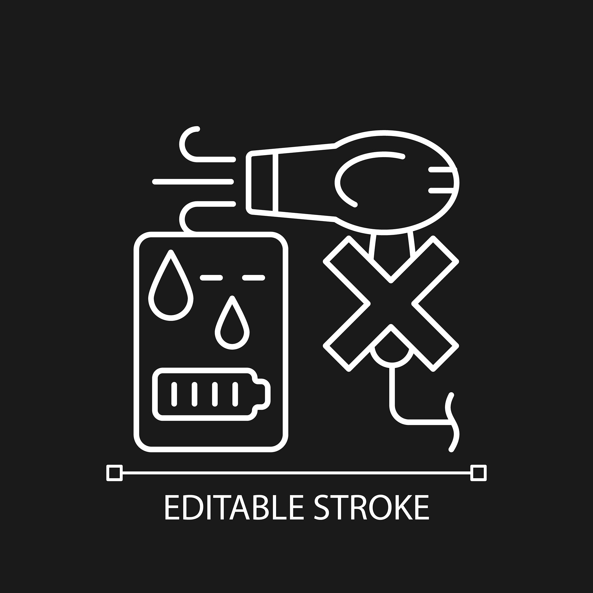 Power bank usage linear manual label icons set