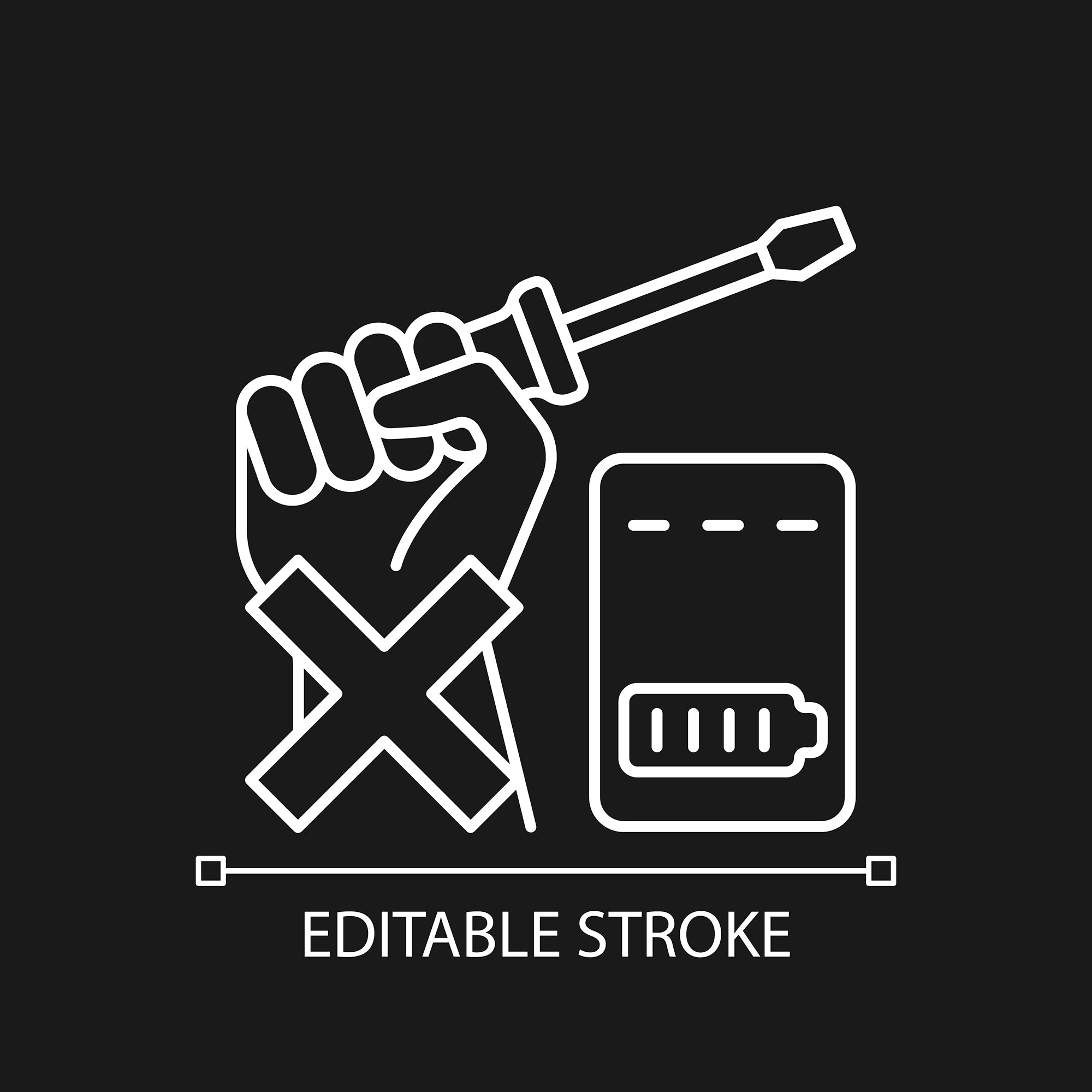 Power bank usage linear manual label icons set