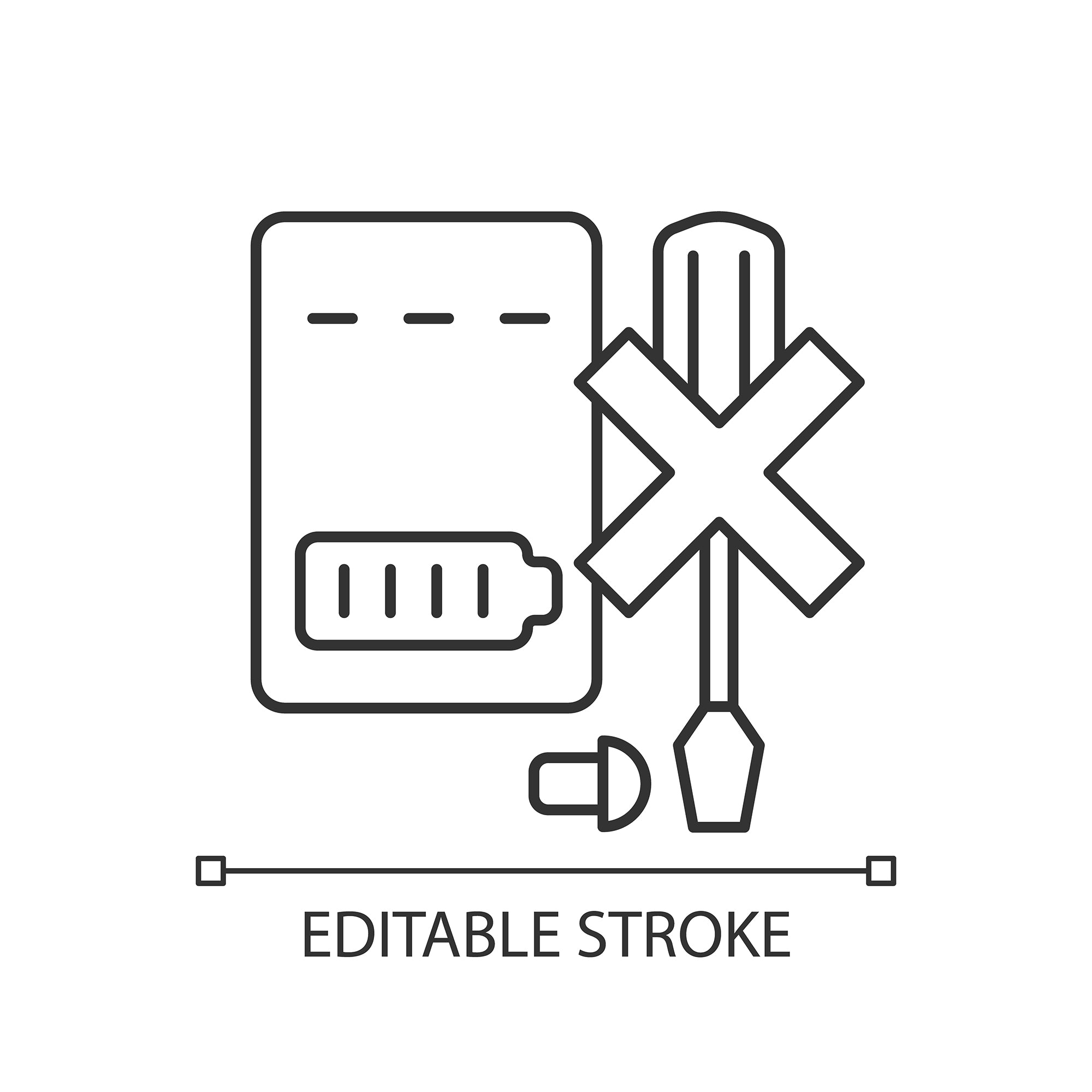 Power bank usage linear manual label icons set