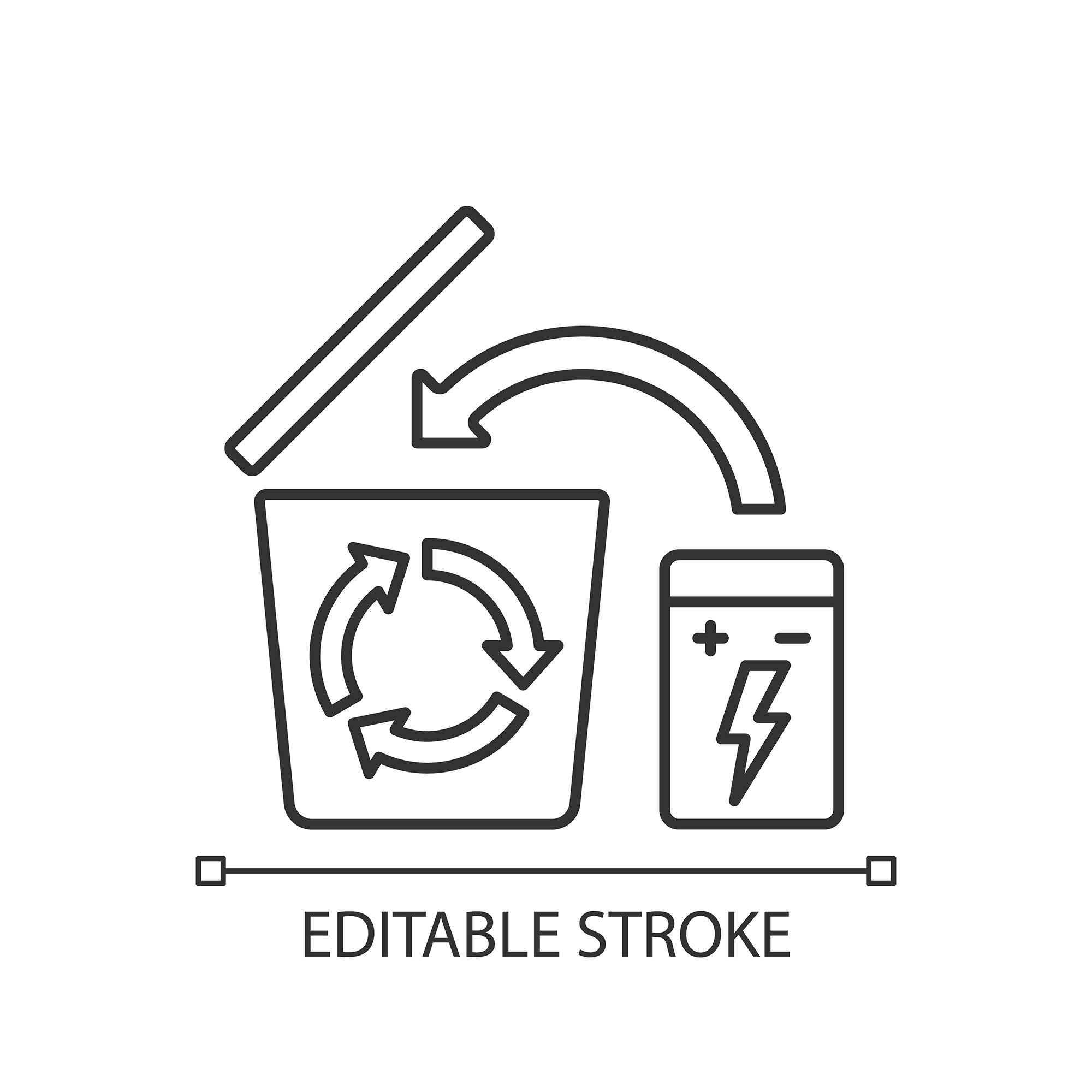 Power bank usage linear manual label icons set