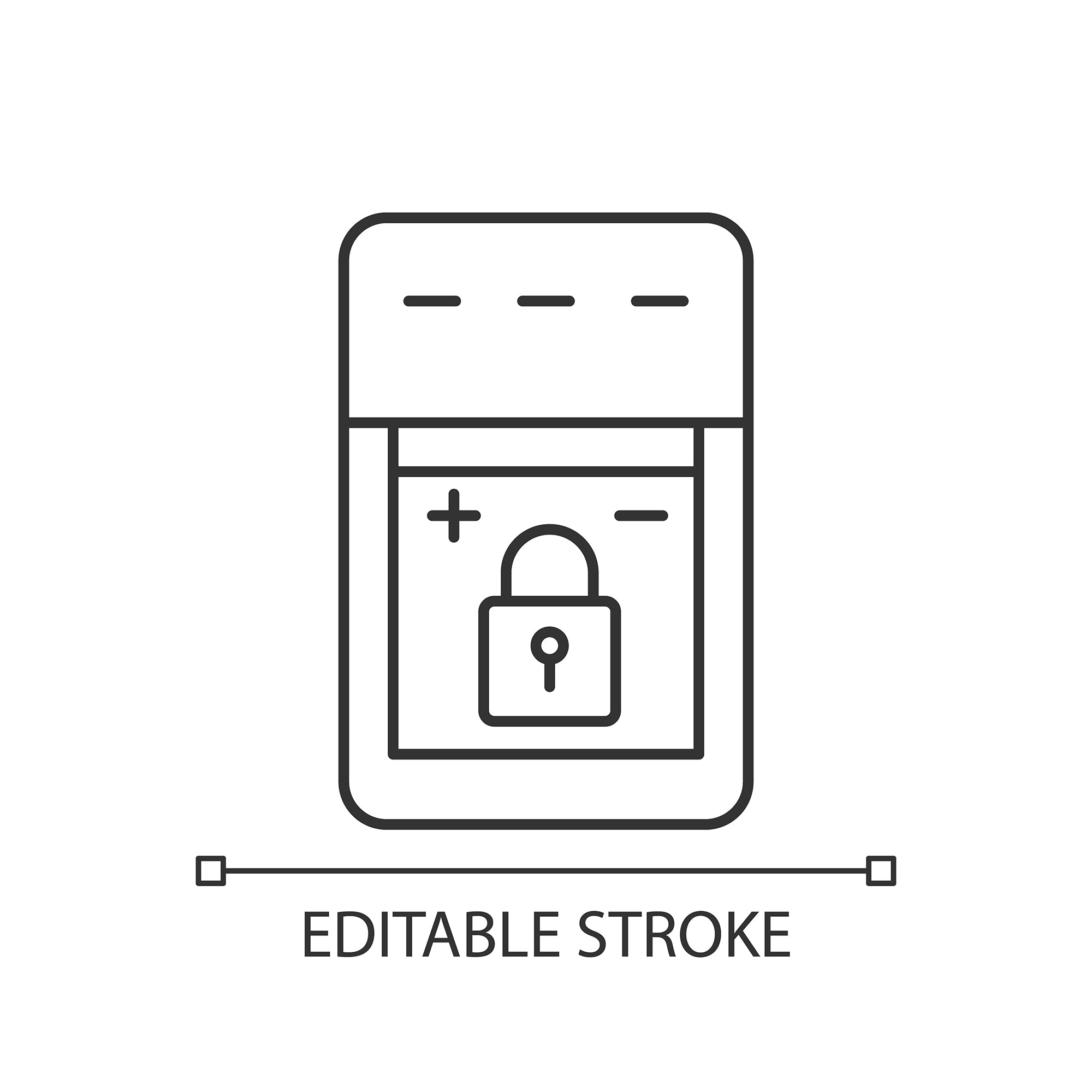 Power bank usage linear manual label icons set