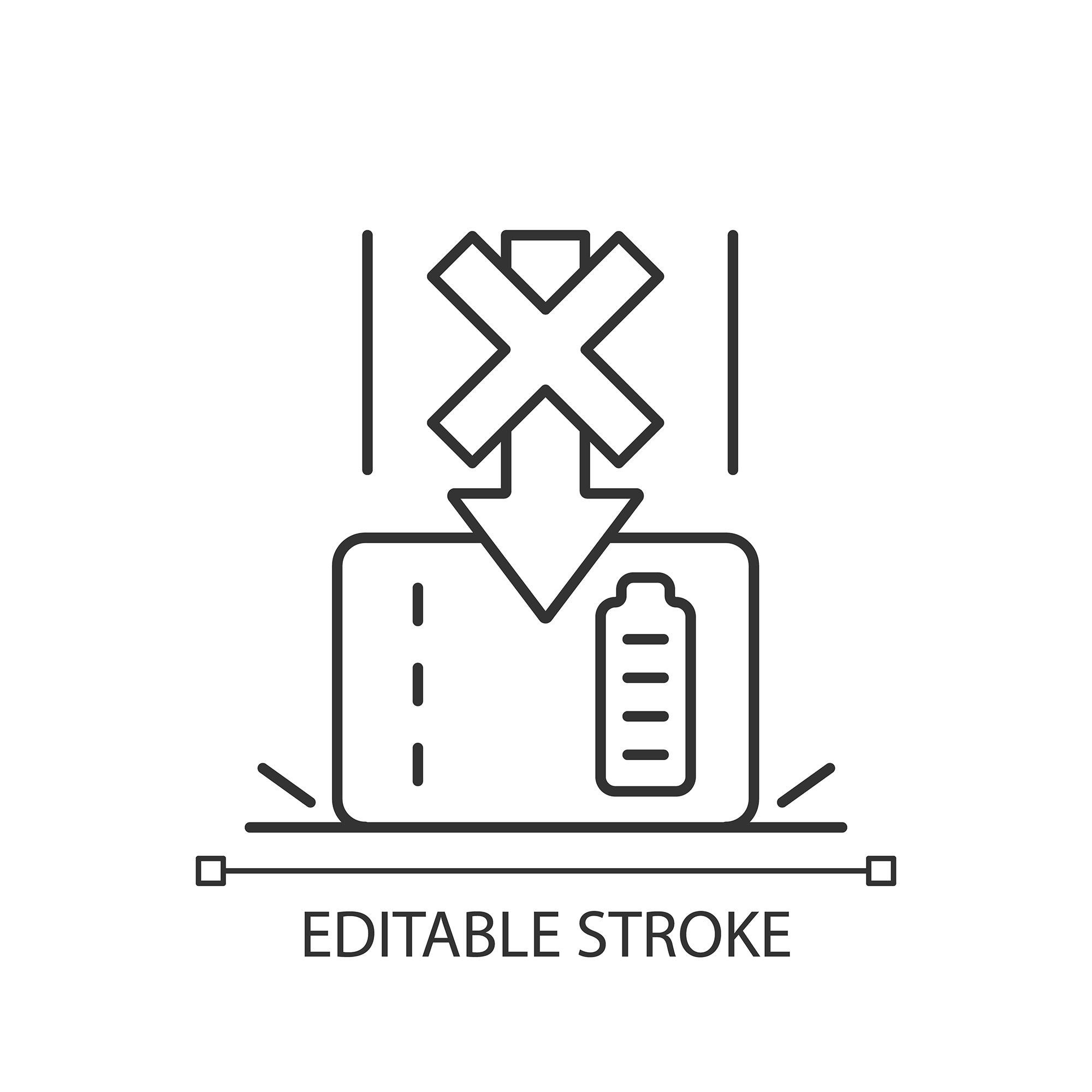 Power bank usage linear manual label icons set