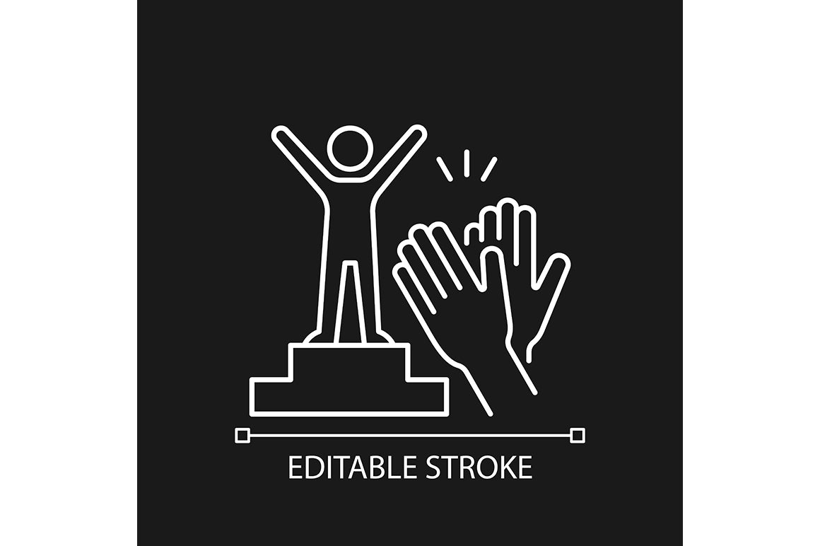 Motivation linear icons set for dark and light mode. Editable Stroke
