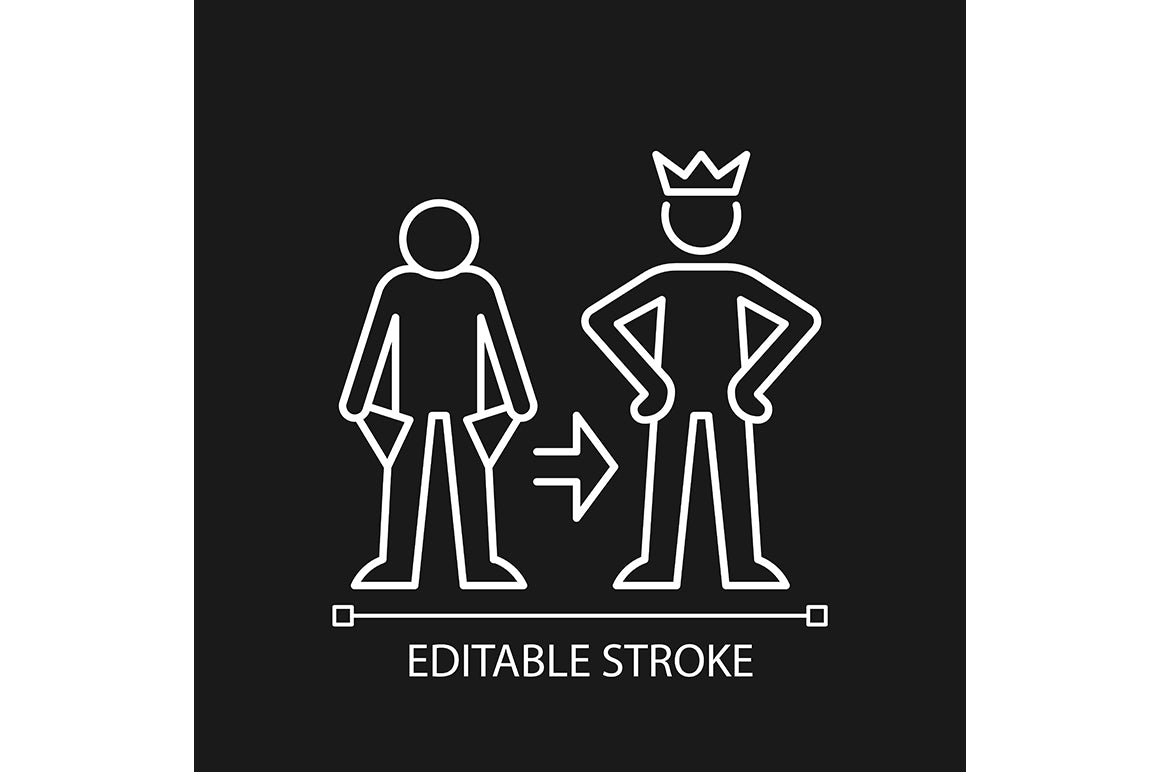Motivation linear icons set for dark and light mode. Editable Stroke