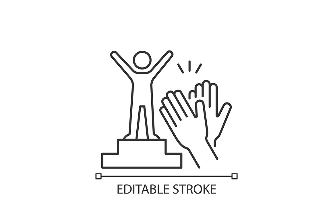 Motivation linear icons set for dark and light mode. Editable Stroke