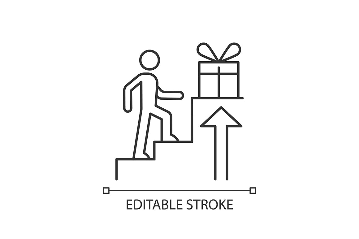 Motivation linear icons set for dark and light mode. Editable Stroke