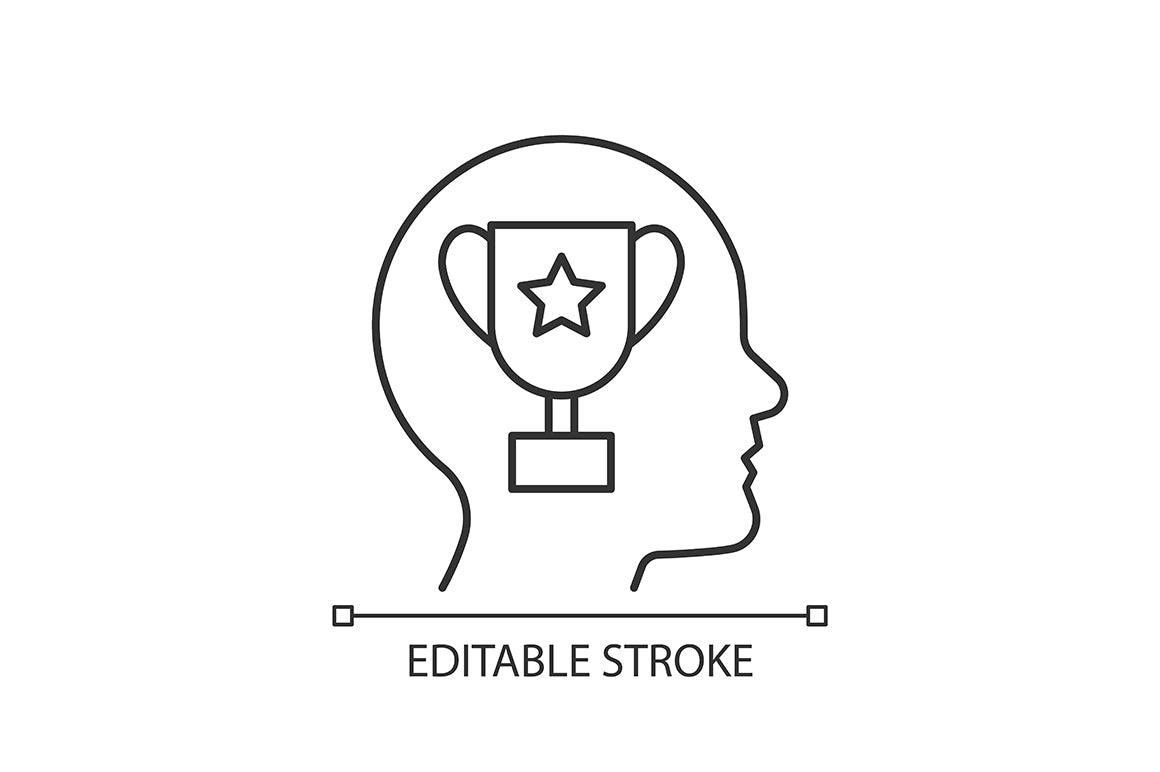 Motivation linear icons set for dark and light mode. Editable Stroke