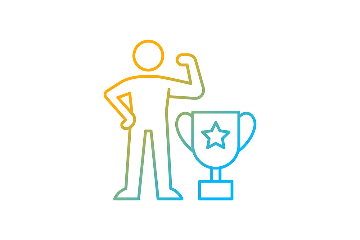 Motivation gradient icons set for dark and light mode