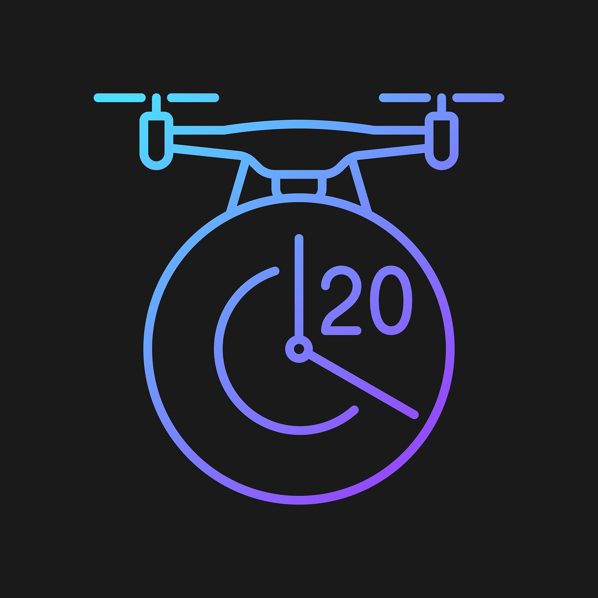 Drone usage gradient manual label icons set for dark and light mode set