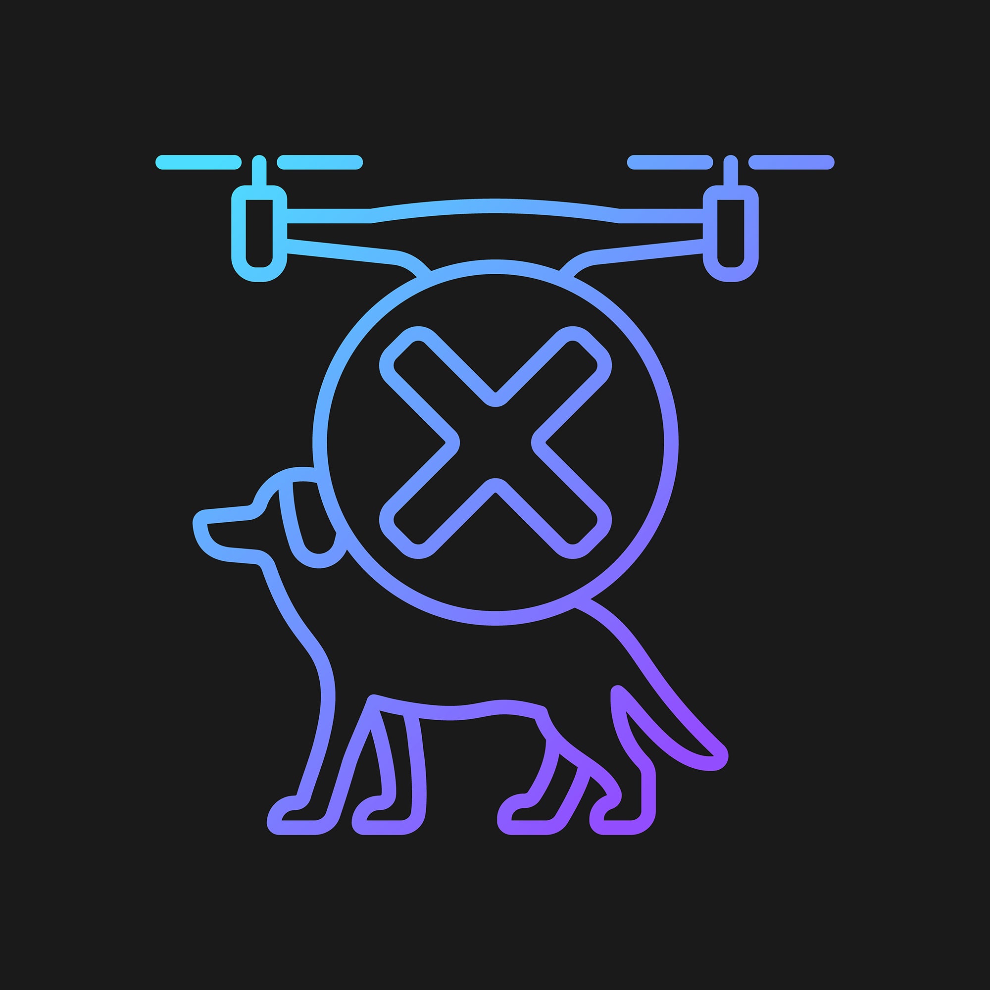 Drone usage gradient manual label icons set for dark and light mode set