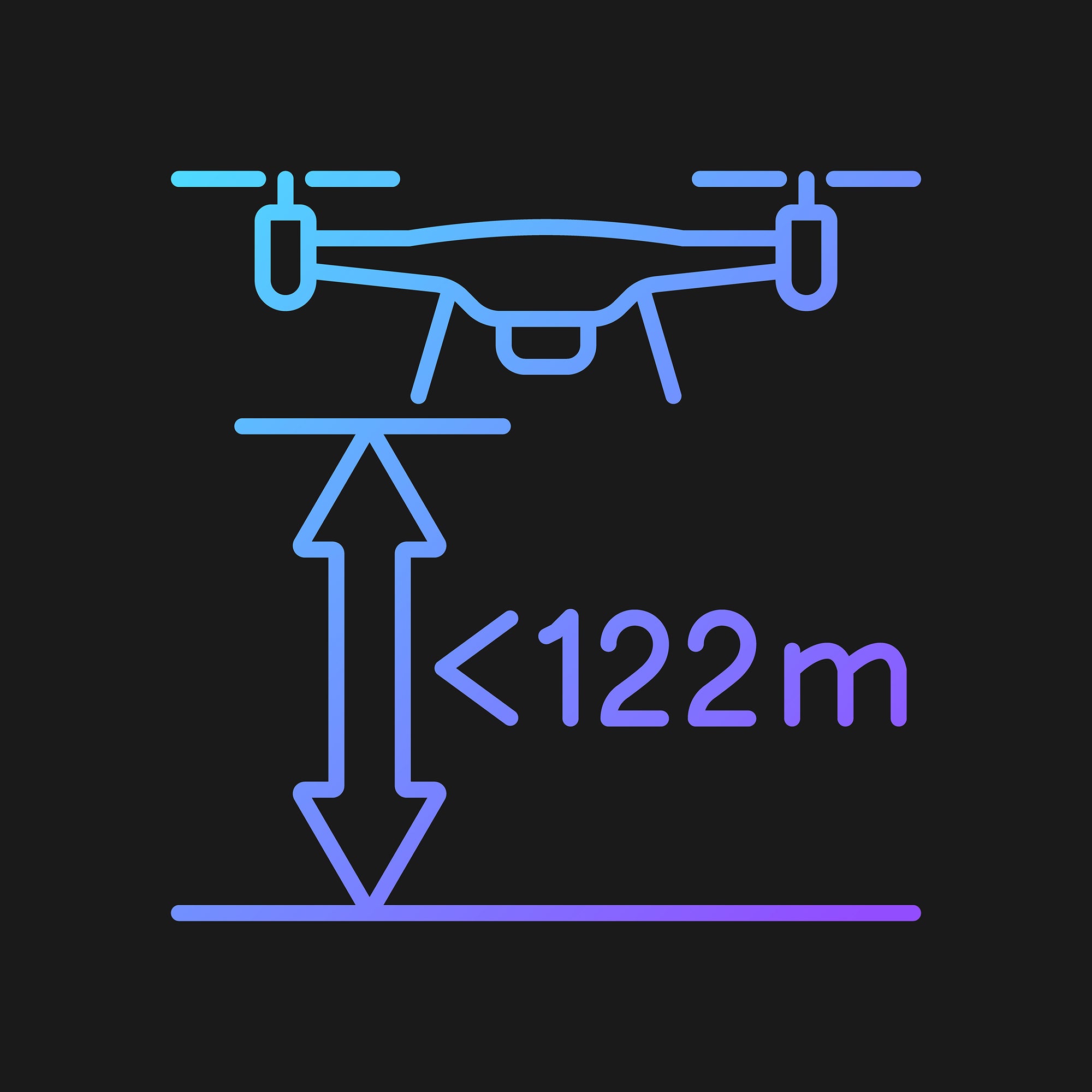 Drone usage gradient manual label icons set for dark and light mode set