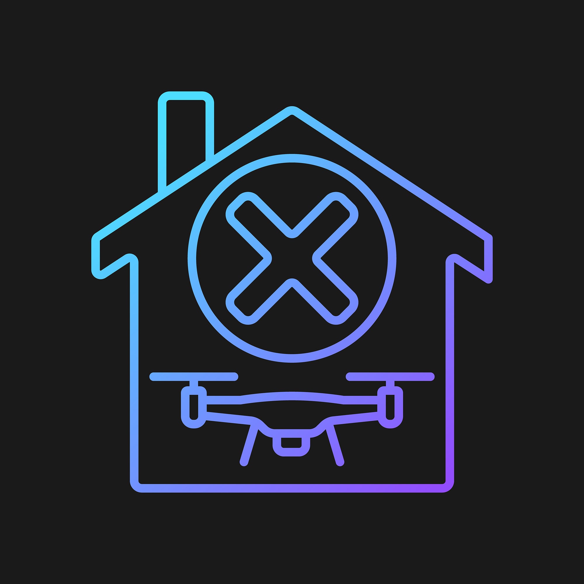 Drone usage gradient manual label icons set for dark and light mode set