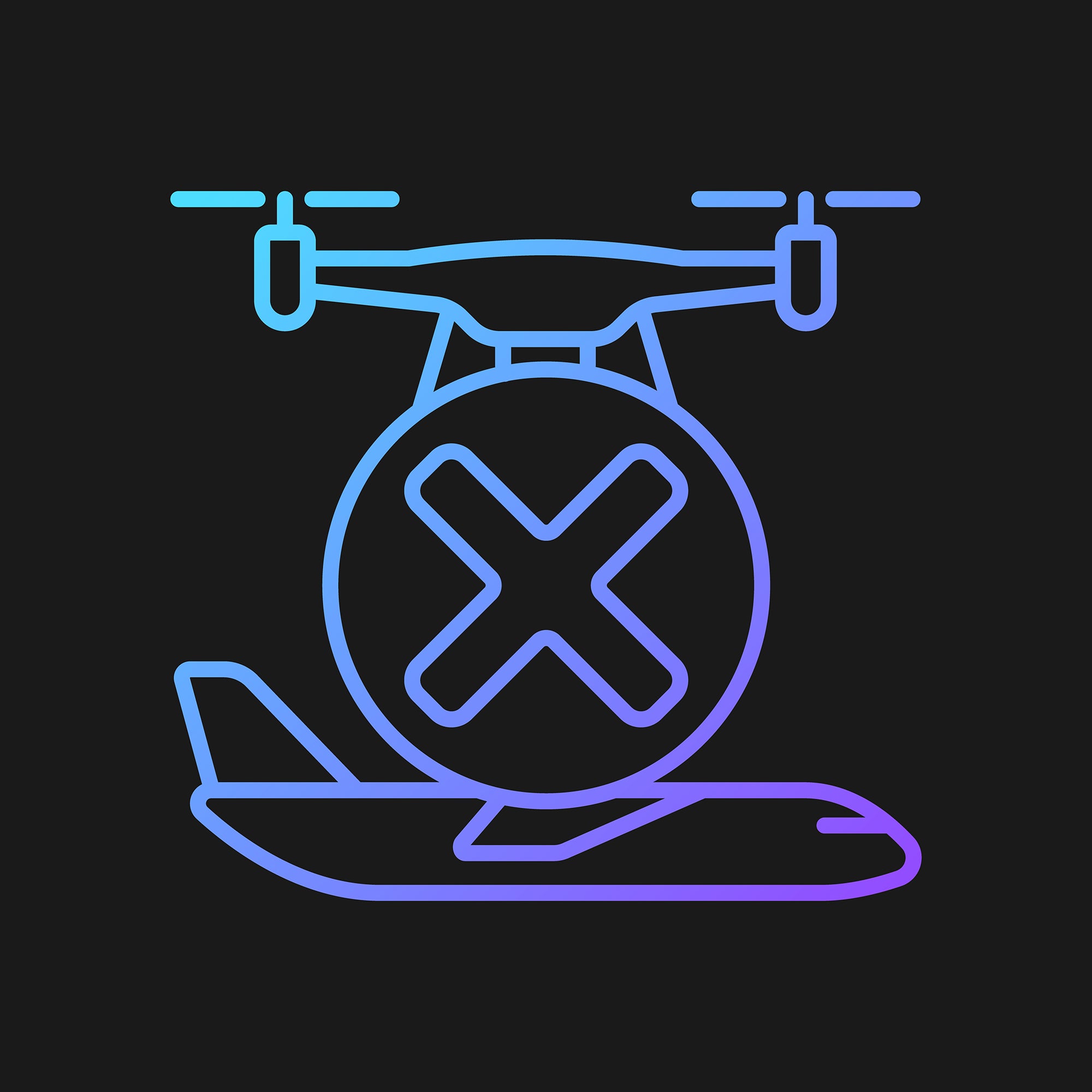 Drone usage gradient manual label icons set for dark and light mode set