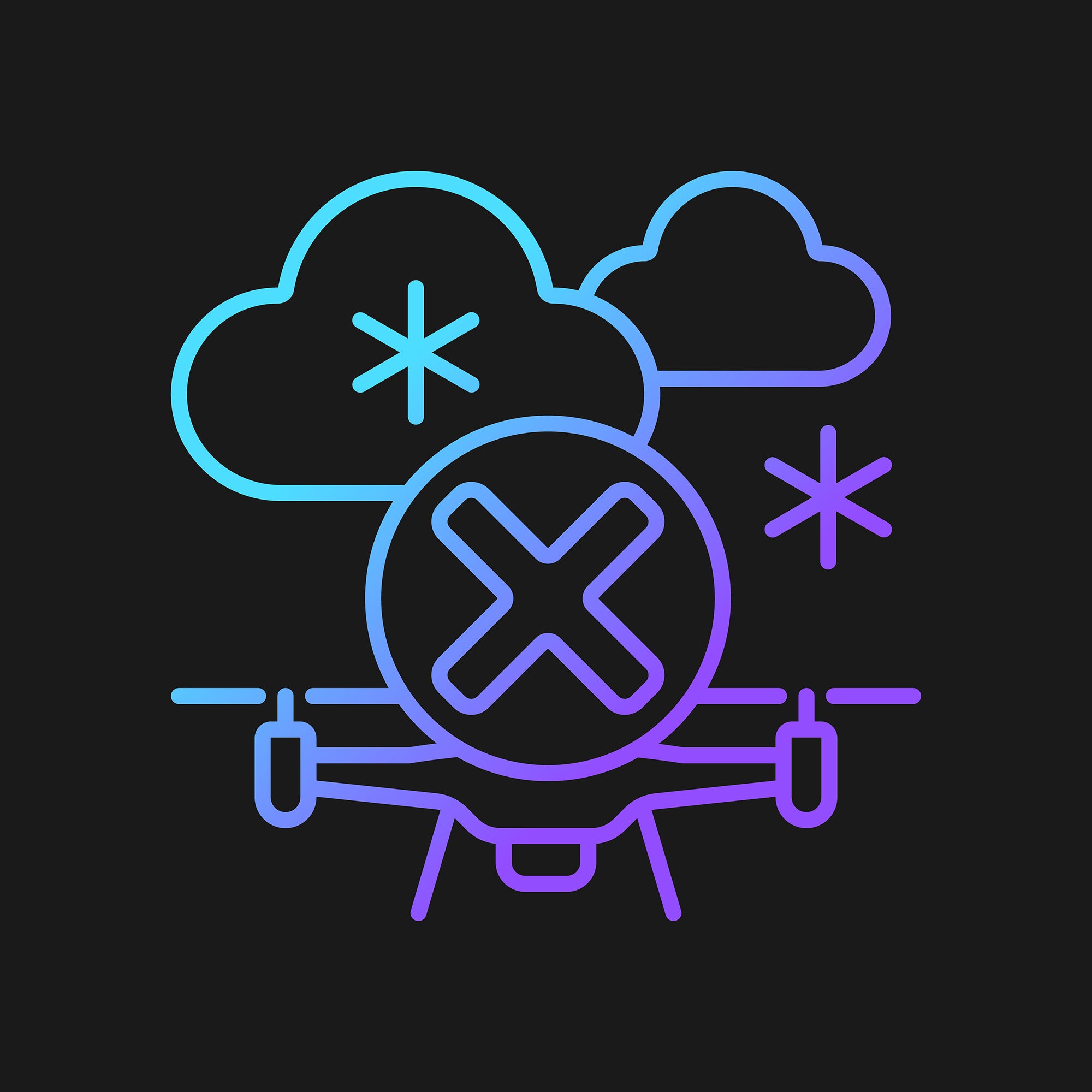 Drone usage gradient manual label icons set for dark and light mode set