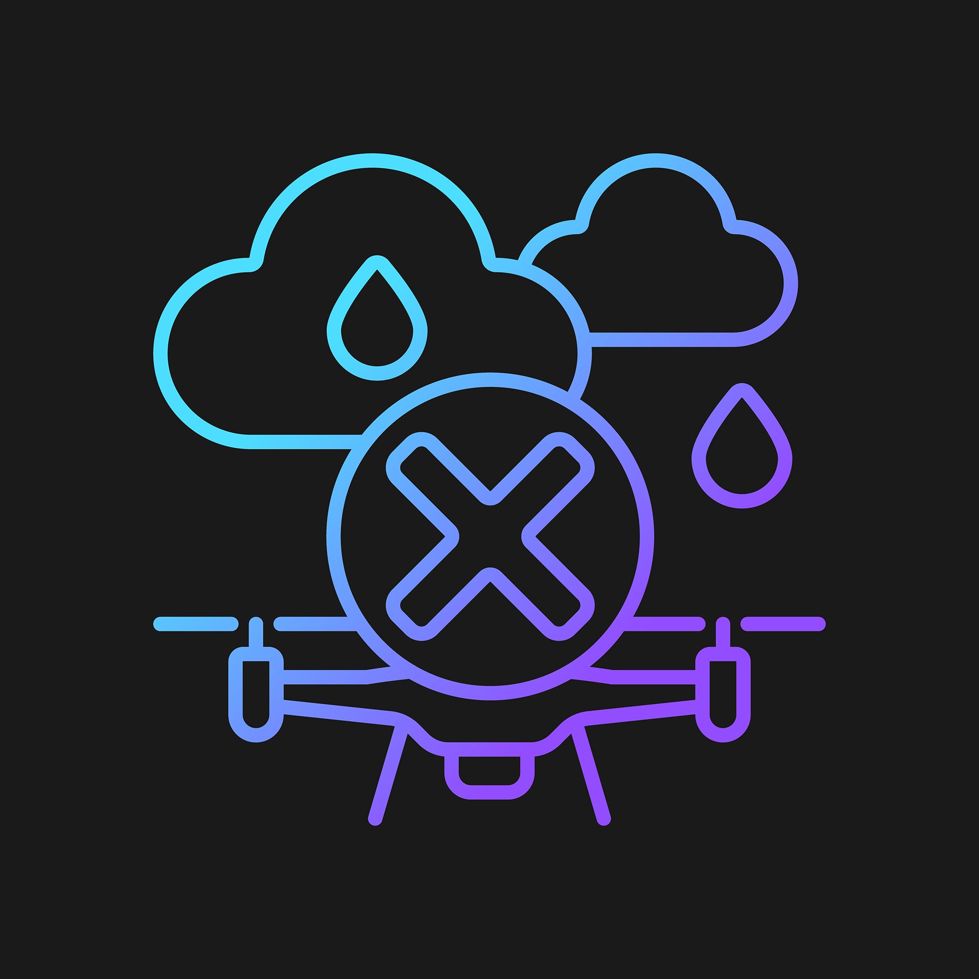 Drone usage gradient manual label icons set for dark and light mode set