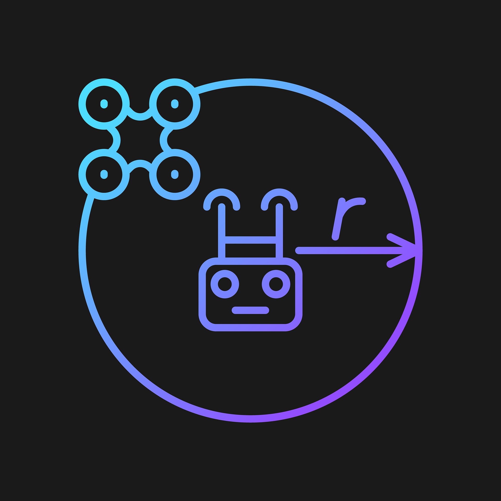Drone usage gradient manual label icons set for dark and light mode set