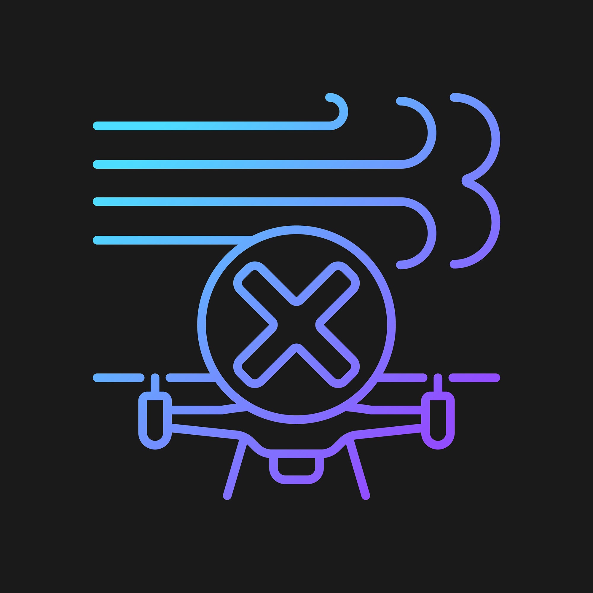 Drone usage gradient manual label icons set for dark and light mode set