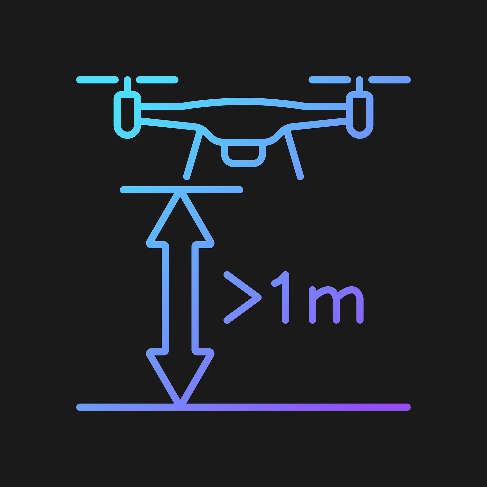 Drone usage gradient manual label icons set for dark and light mode set