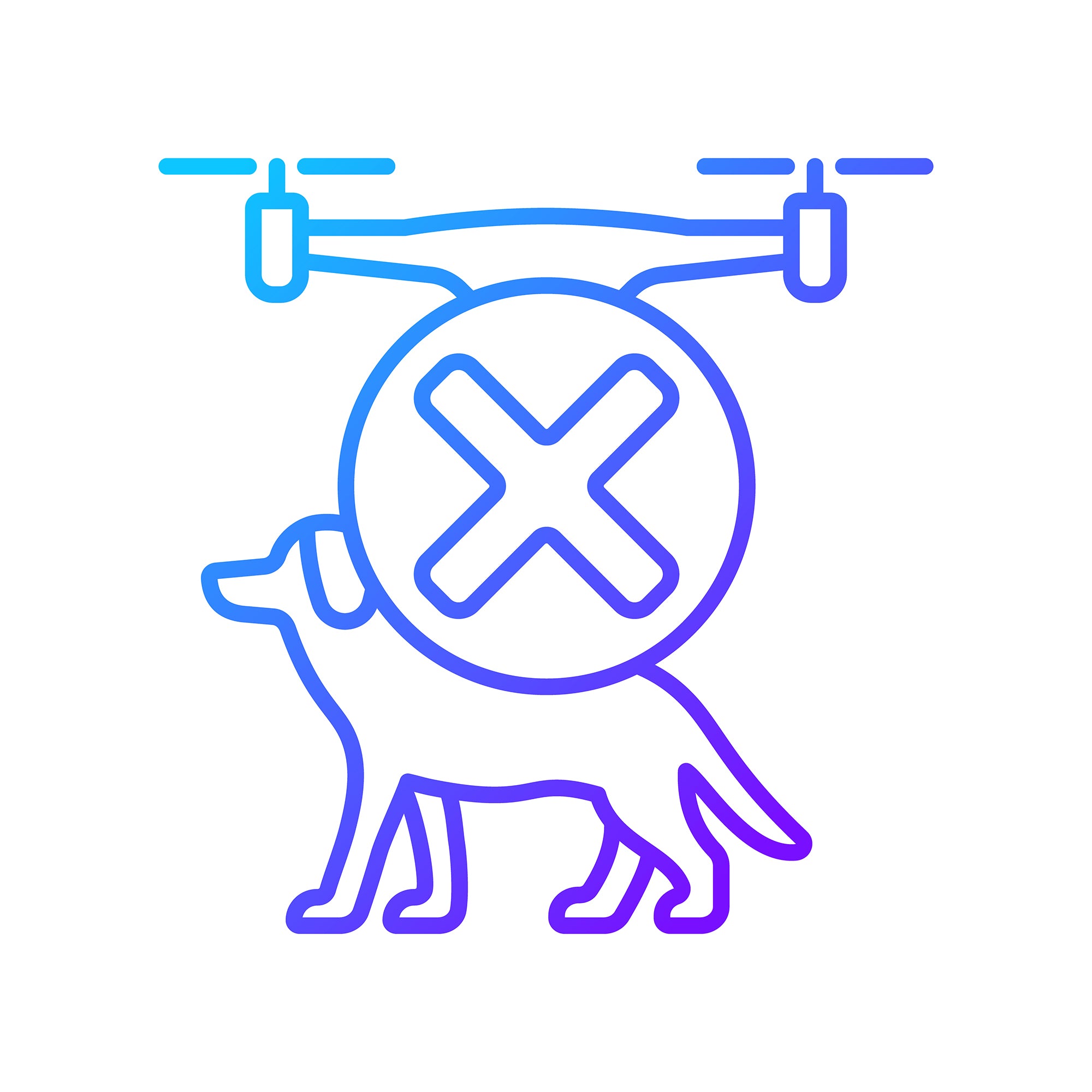 Drone usage gradient manual label icons set for dark and light mode set