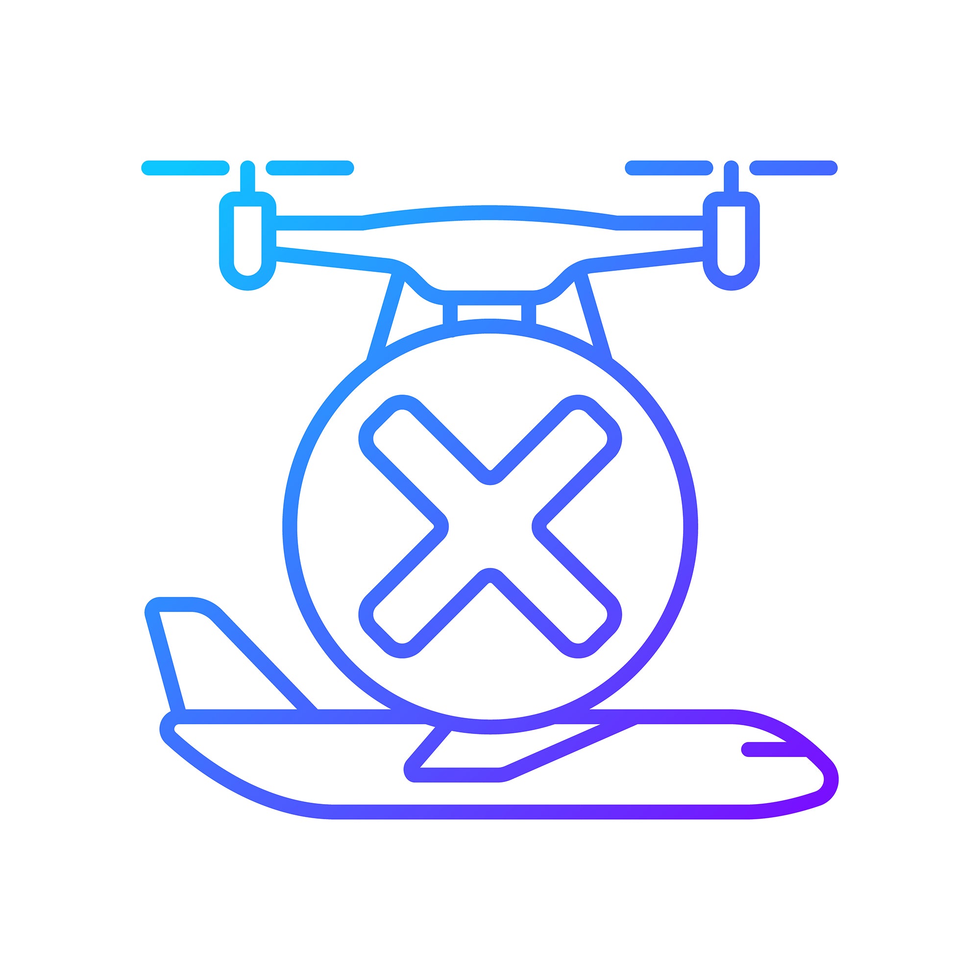 Drone usage gradient manual label icons set for dark and light mode set