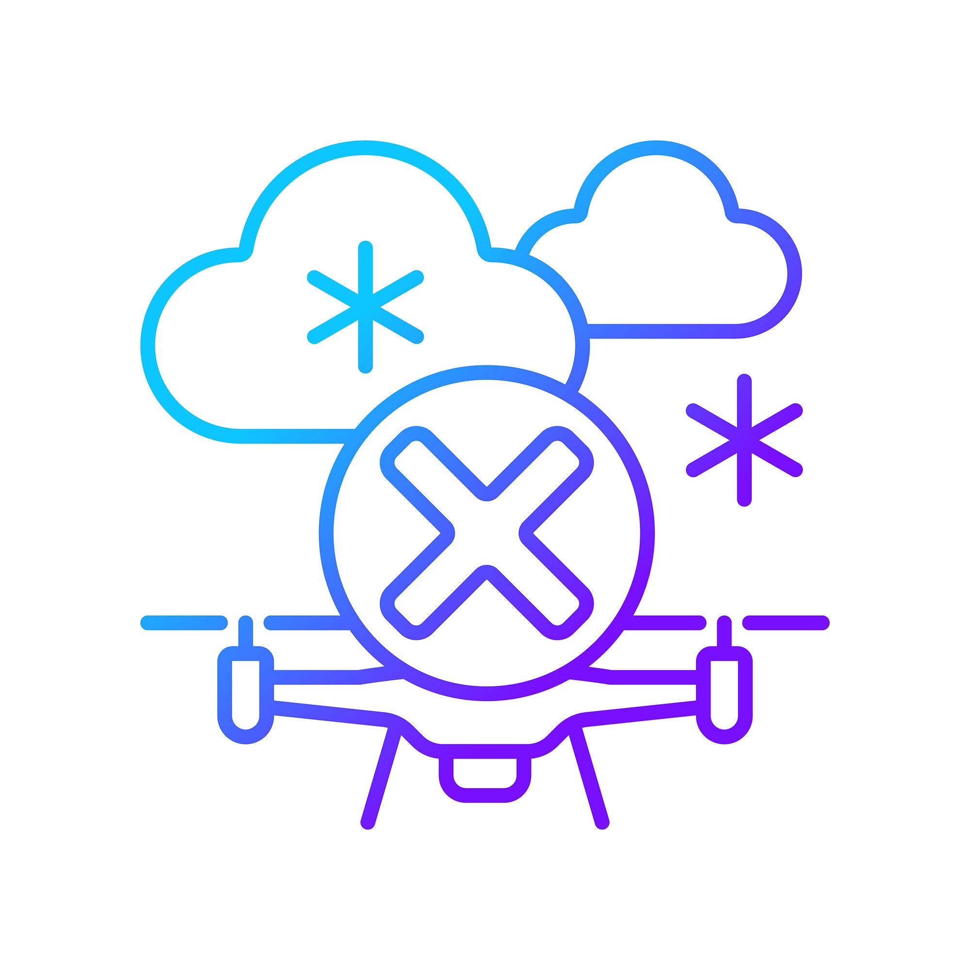 Drone usage gradient manual label icons set for dark and light mode set