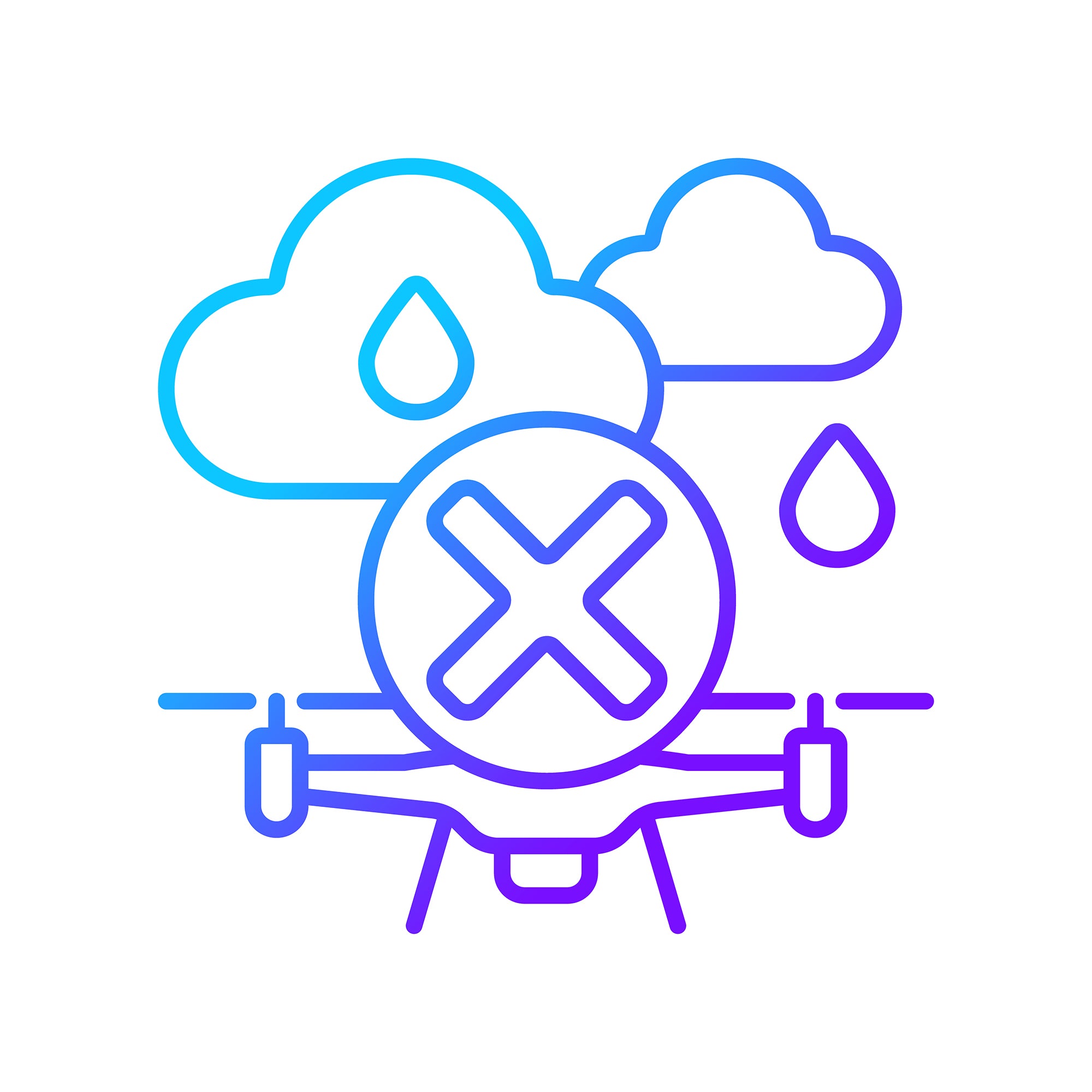 Drone usage gradient manual label icons set for dark and light mode set