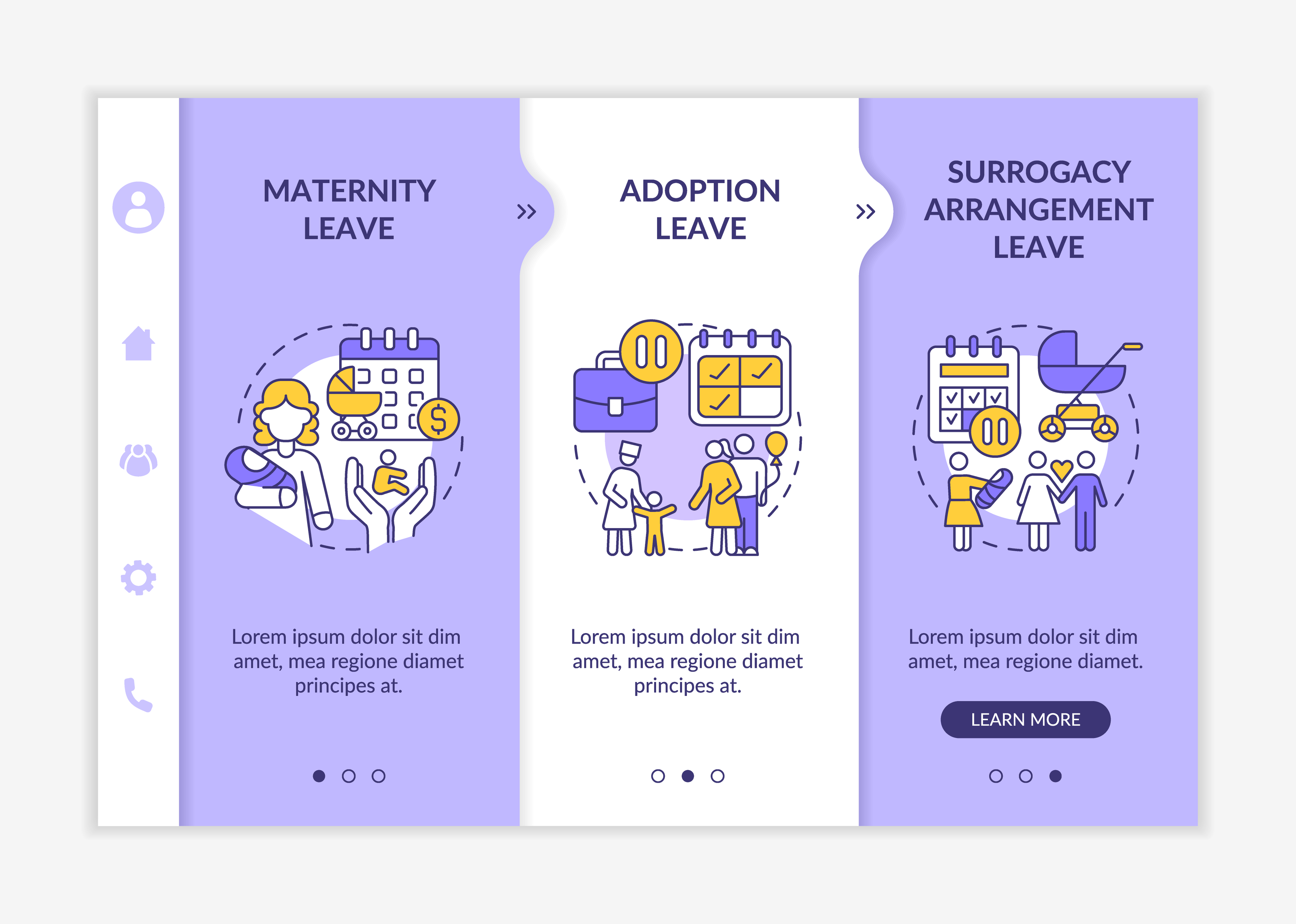Maternity Leave Rights Vector Template