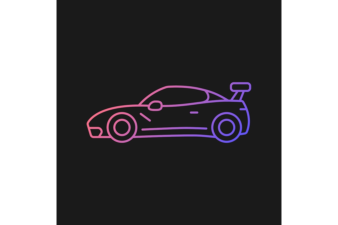 Auto racing gradient icons set for dark and light mode