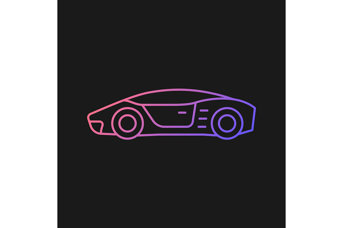 Auto racing gradient icons set for dark and light mode