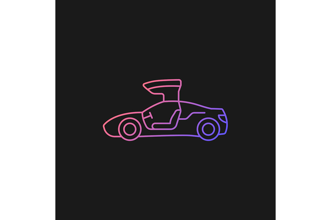 Auto racing gradient icons set for dark and light mode