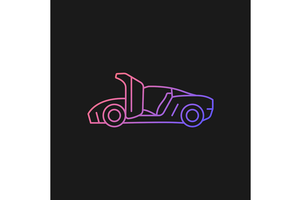 Auto racing gradient icons set for dark and light mode