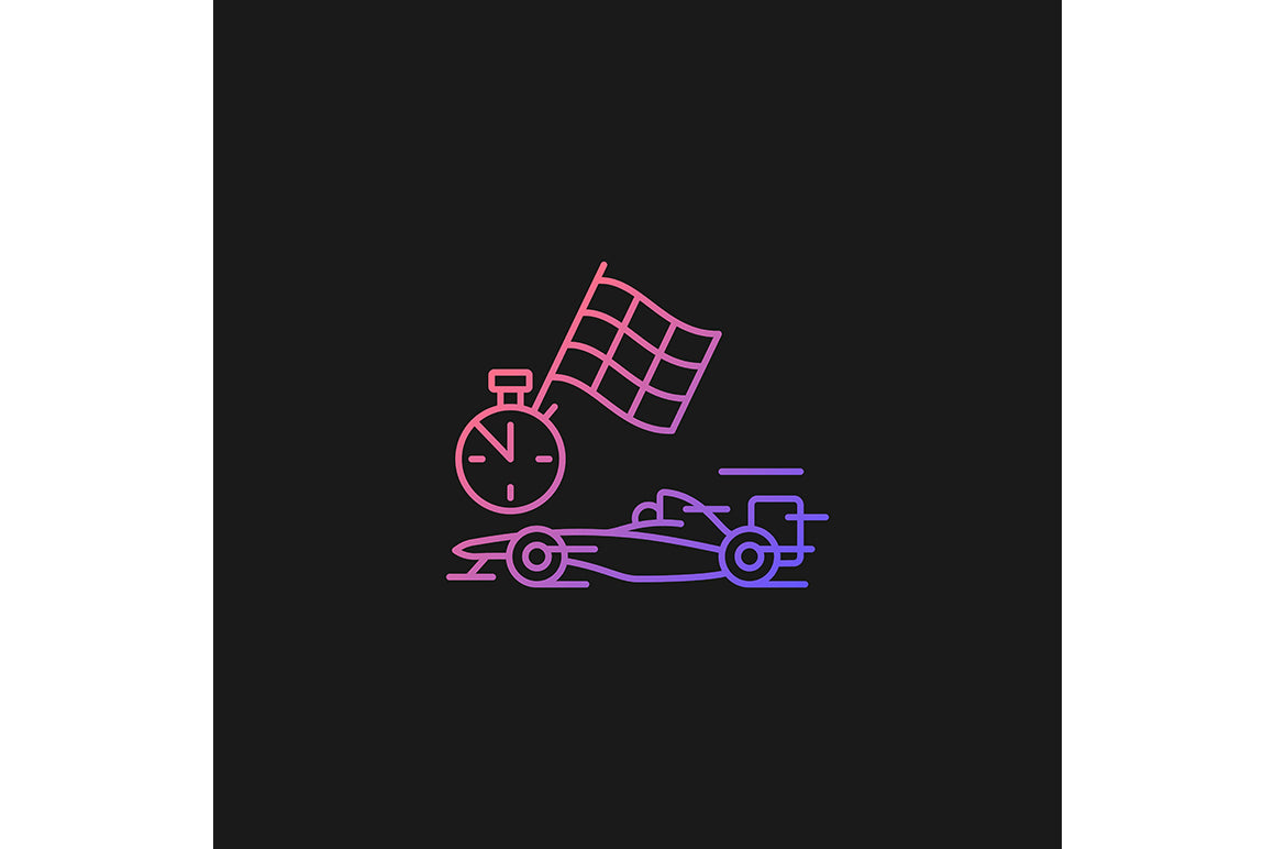 Auto racing gradient icons set for dark and light mode