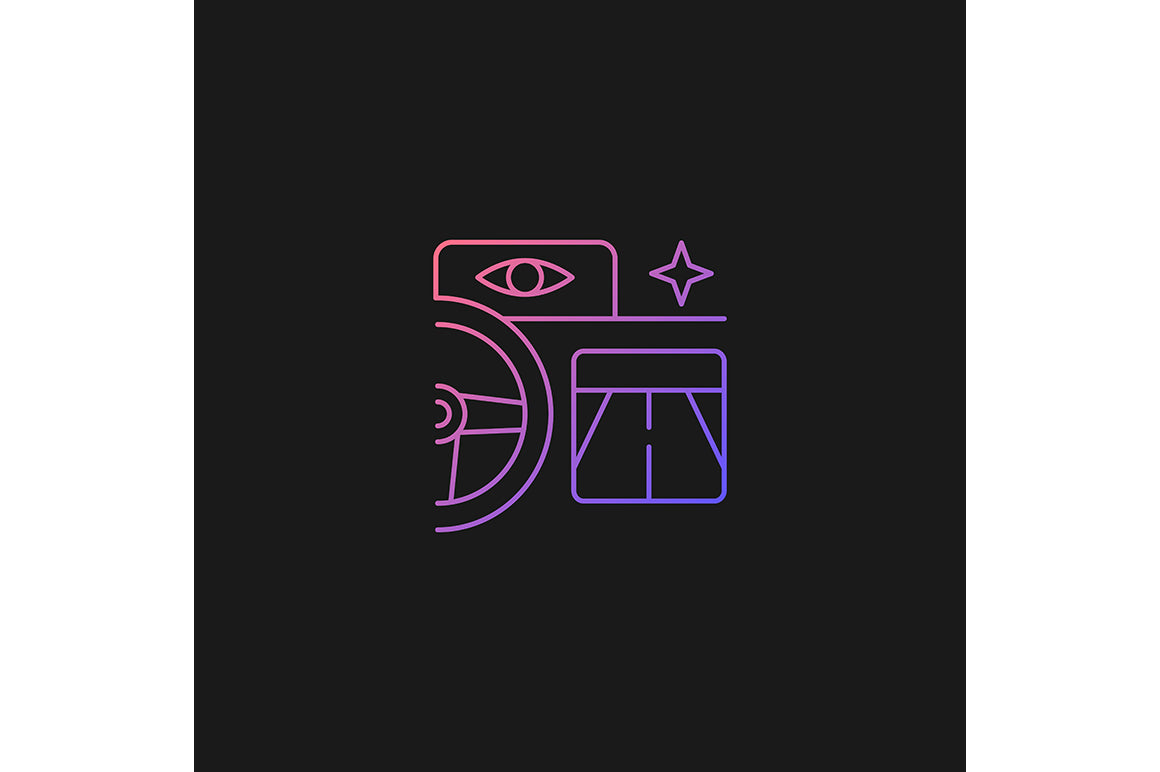 Auto racing gradient icons set for dark and light mode