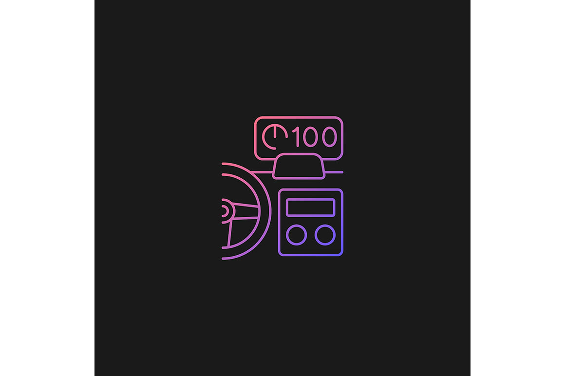 Auto racing gradient icons set for dark and light mode