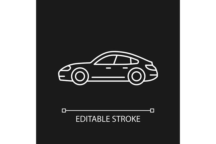 Auto racing linear icons set for dark and light mode