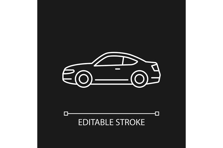 Auto racing linear icons set for dark and light mode