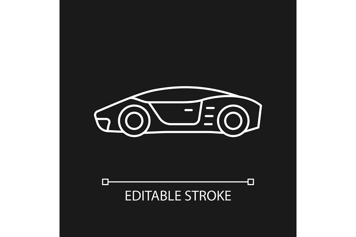 Auto racing linear icons set for dark and light mode