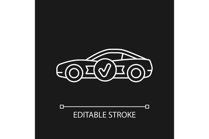 Auto racing linear icons set for dark and light mode
