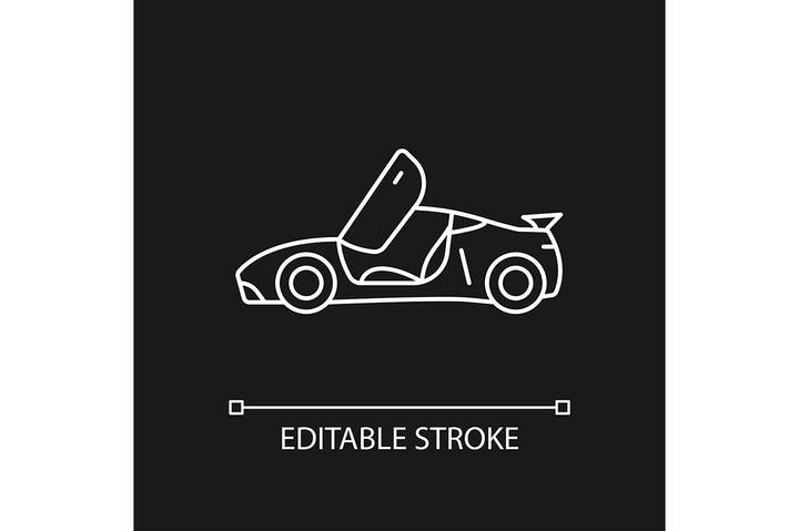 Auto racing linear icons set for dark and light mode