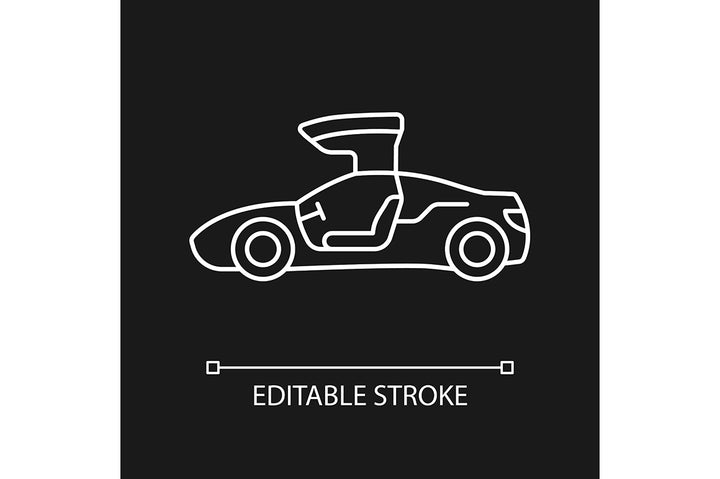 Auto racing linear icons set for dark and light mode