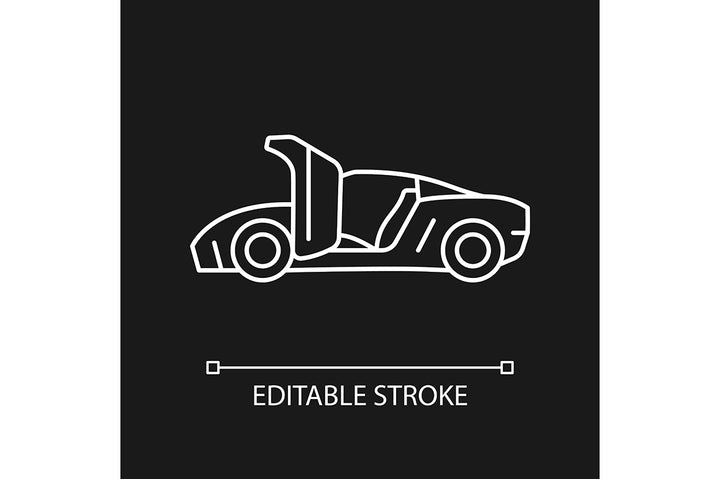 Auto racing linear icons set for dark and light mode