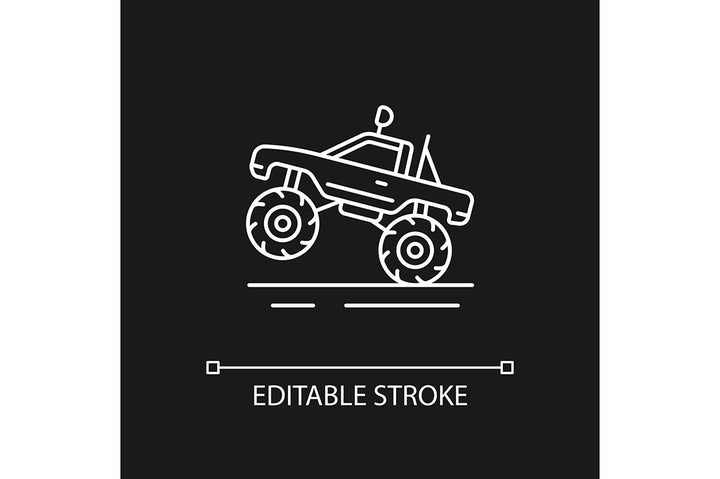 Auto racing linear icons set for dark and light mode