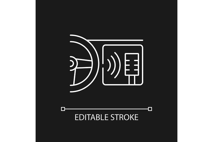 Auto racing linear icons set for dark and light mode