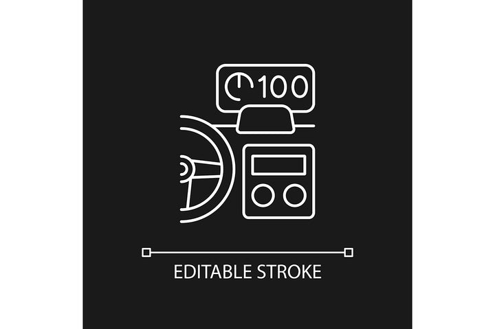 Auto racing linear icons set for dark and light mode