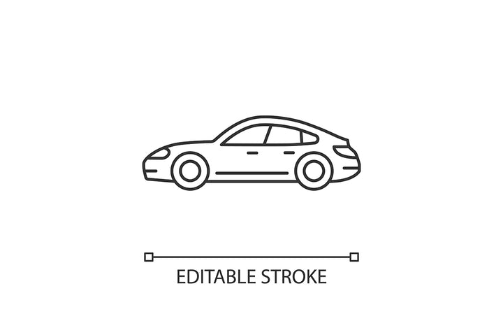 Auto racing linear icons set for dark and light mode