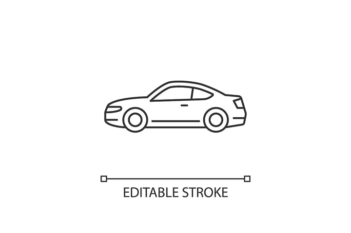 Auto racing linear icons set for dark and light mode