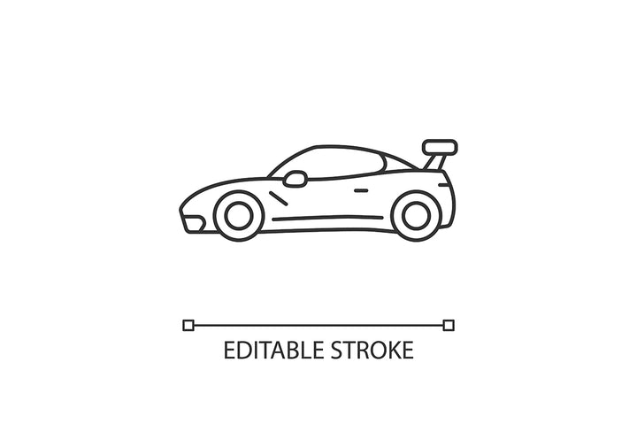 Auto racing linear icons set for dark and light mode