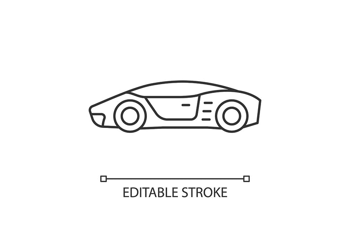 Auto racing linear icons set for dark and light mode