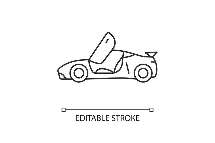 Auto racing linear icons set for dark and light mode