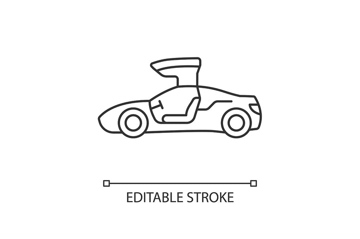 Auto racing linear icons set for dark and light mode